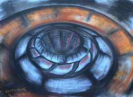 Svetionik Art Nikola Jankovic Warp  Pastel Charcoal Paper